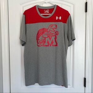 Under Armour Women’s Maryland Turtles Red & Gray Short Sleeve Tee Size XL